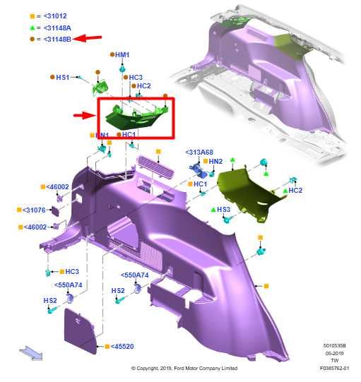 20-23 Ford Explorer Rear Left Side Quarter Pillar Trim Panel LB5B-S51749-CA OEM - Alshned Auto Parts