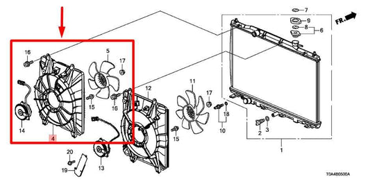 15-16 Honda CR-V LX 2.4L Left Radiator Cooling Fan Motor Assy 19015-5LA-A01 OEM - Alshned Auto Parts