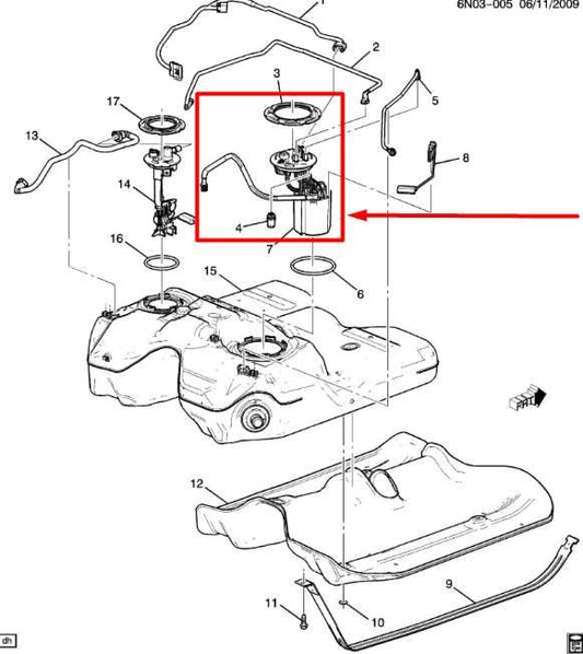2010-2016 Cadillac SRX Fuel Pump Assembly 15909994 OEM - Alshned Auto Parts