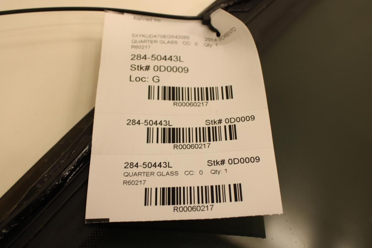 2009-2015 Kia Sorento Rear Left Driver Side Quarter Window Glass 87810-1U000 OEM - Alshned Auto Parts