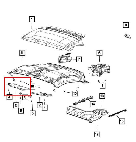 17-20 Ram ProMaster City ST Front Passenger Right Side Sun Visor 6DF99LDMAA OEM - Alshned Auto Parts