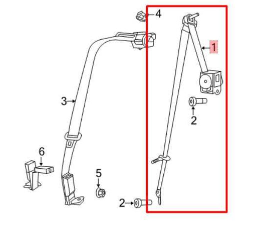 19-23 Dodge Charger GT AWD 3.6L Rear Driver LH Side 2nd Row Seat Belt Retractor - Alshned Auto Parts