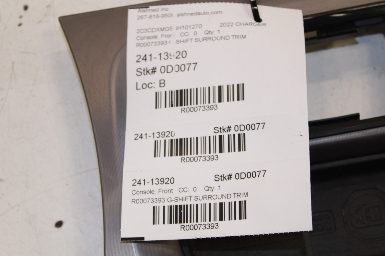 2015-2023 Dodge Charger GT AWD Center Console Shift Bezel Trim Panel 6TD501X8AB - Alshned Auto Parts