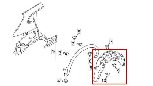 17-22 Nissan Rogue Sport SL AWD RR LH Wheelhouse Liner Splash Shield 76749-6MA0A - Alshned Auto Parts