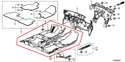 2019-2025 Acura RDX SH-AWD 2.0L AWD Front Rear Interior Floor Carpet Liner Mat - Alshned Auto Parts