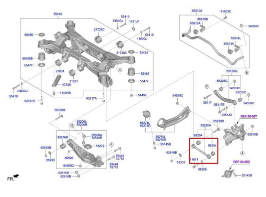 2019-2020 Hyundai Santa Fe Rear Left Driver Side Lower Control Arm 55250-S1000 - Alshned Auto Parts