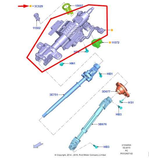 15-19 Ford F150 Super Cab Lariat 2.7L Steering Column Assembly FL34-3C529-DG OEM - Alshned Auto Parts