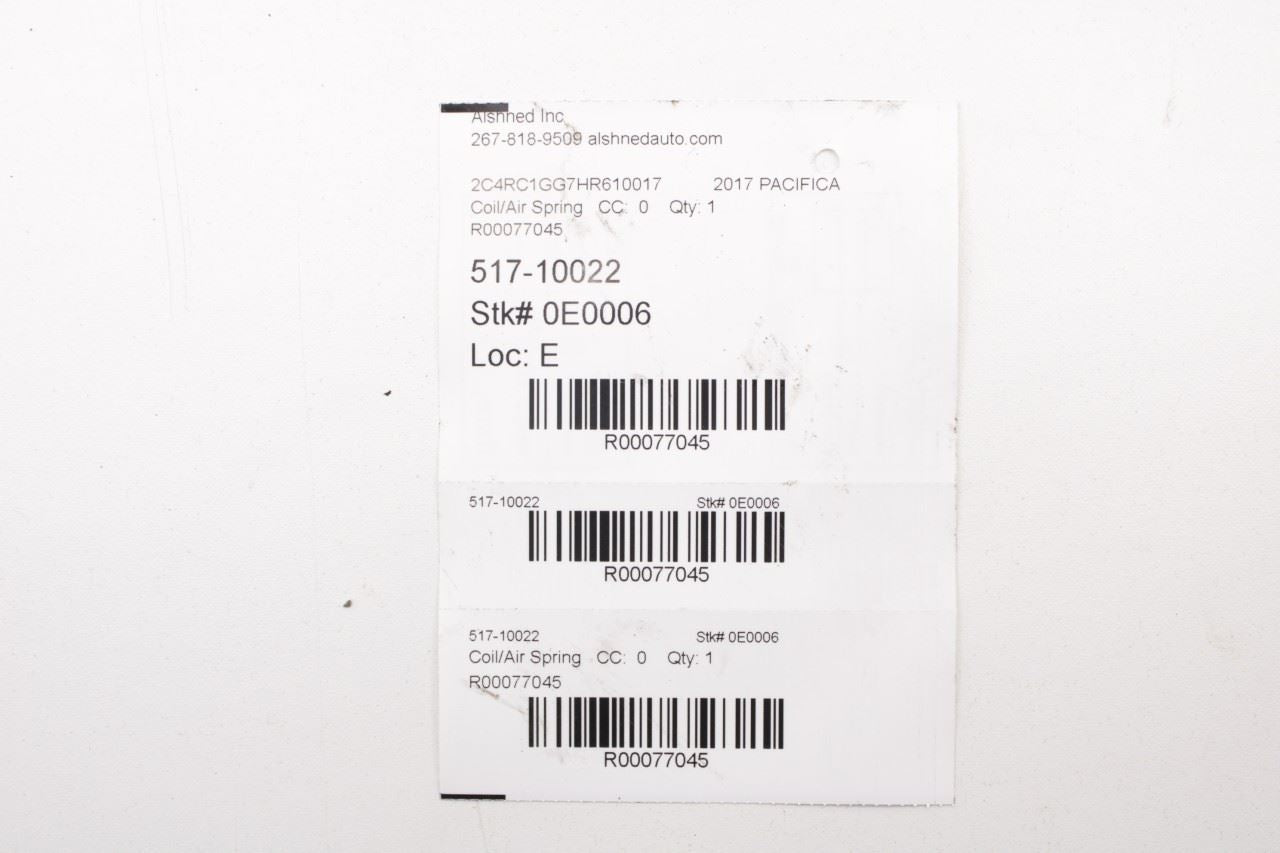 2017-2024 Chrysler Pacifica Limited 3.6L FWD Rear Right and Left Coil Spring Set - Alshned Auto Parts