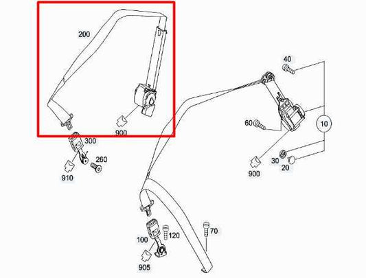 2012-2015 Mercedes-Benz ML350 3.5L RWD Rear Center 2nd Row Seat Belt Retractor - Alshned Auto Parts