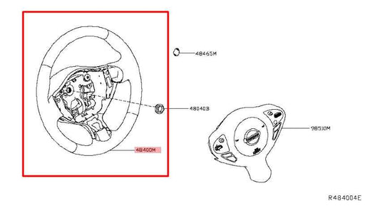 2015-2019 Nissan Sentra SV 1.8L Steering Wheel w/ Leather Cover 48430-4FY0A OEM - Alshned Auto Parts