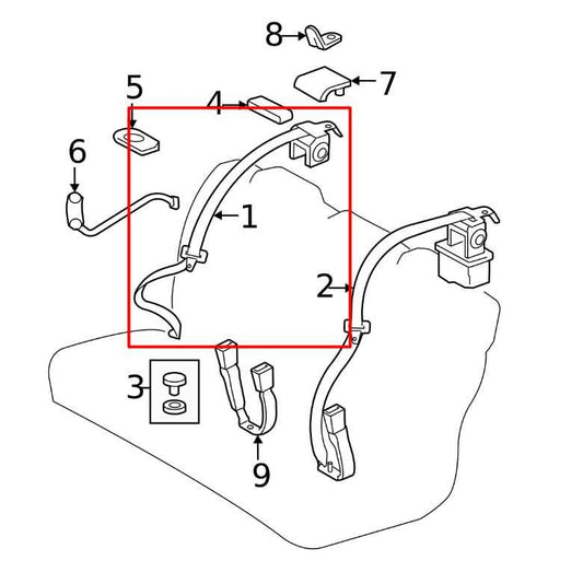 2007-11 Toyota Camry LE 2.5L Rear Right or Left Side 2nd Row Seat Belt Retractor - Alshned Auto Parts