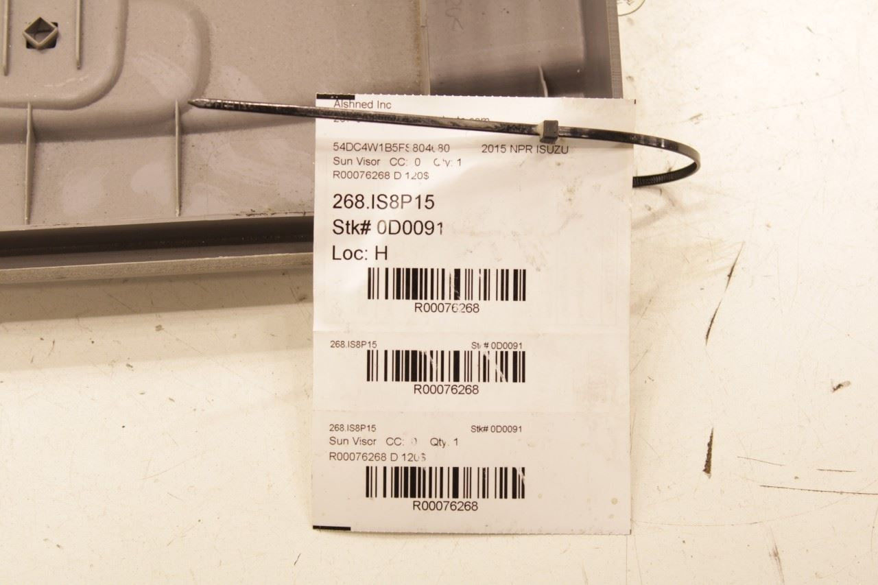 12-20 Isuzu NPR HD 6.0L Front Passenger Right Side Sun Visor w/ Header Roof Tray - Alshned Auto Parts