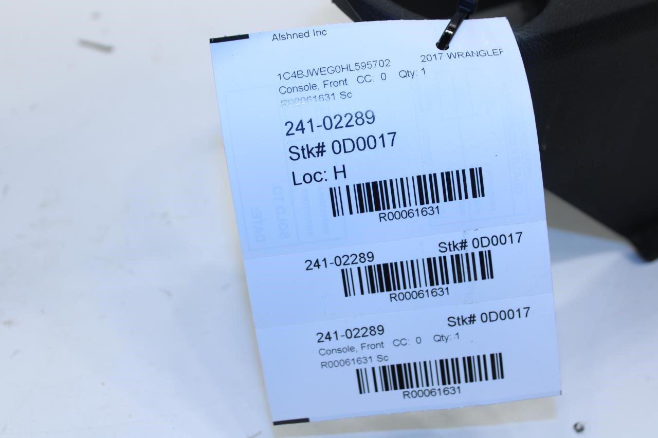 2011-2017 Jeep Wrangler Sahara Center Floor Console Base 1PU23DX9AA OEM - Alshned Auto Parts