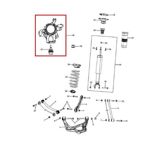 2011-2015 Jeep Grand Cherokee Limited Rear Left Spindle Knuckle Hub 4877103AD - Alshned Auto Parts