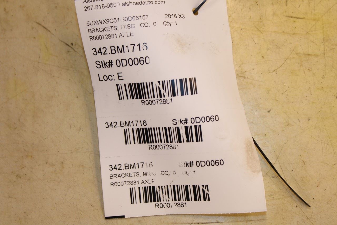 2011-17 BMW X3 xDrive28i 2.0L AWD Front Axle Support Bearing Bracket 31507601996 - Alshned Auto Parts