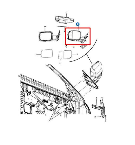 2021-2022 Ram 2500 3500 Left Driver Side Rear View Mirror 68462853AA OEM *ReaD* - Alshned Auto Parts