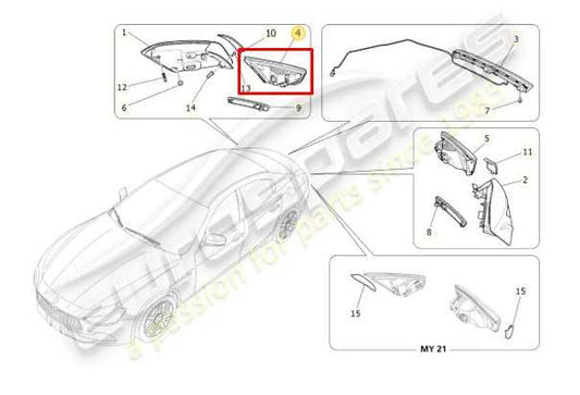 2017-2020 Maserati Ghibli Rear Right Passenger Side Tail Light Lamp 670004663 - Alshned Auto Parts