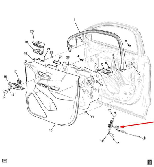 2018 Chevrolet Equinox LT Front Right Passenger Side Door Wire Harness 84193475 - Alshned Auto Parts
