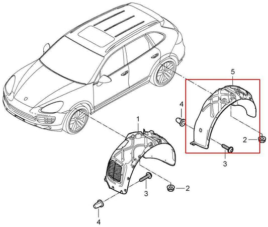2011-2018 Porsche Cayenne S Rear Left Driver Side Wheelhouse Liner Splash Shield - Alshned Auto Parts