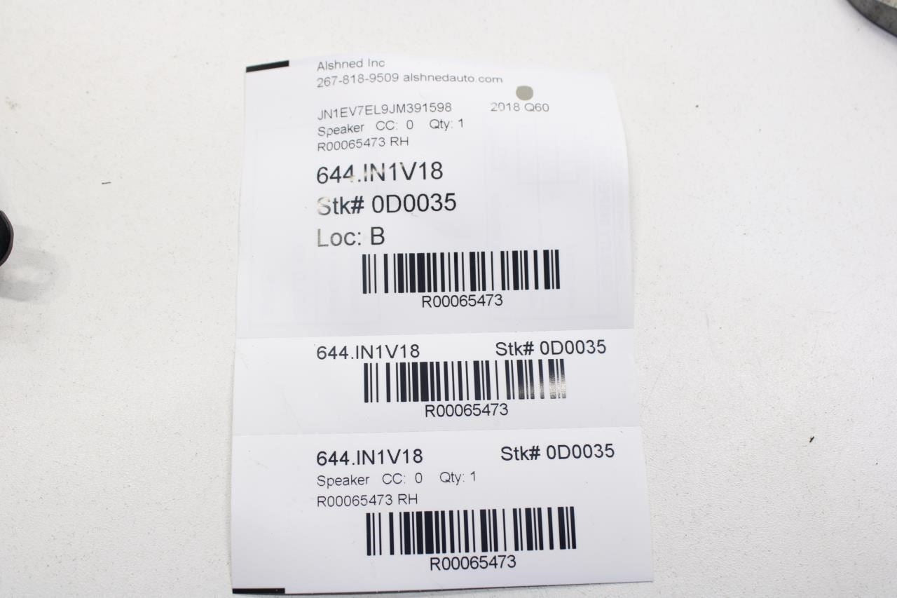 2017-2020 Infiniti Q60 Luxe Front Right Door w/ Tweeter Speakers 28150-5CA2A OEM - Alshned Auto Parts