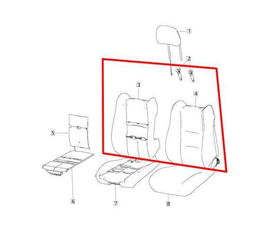 2011-2021 Jeep Grand Cherokee Front Right Side Seat Upper Cushion 6RS70HL1AA OEM - Alshned Auto Parts