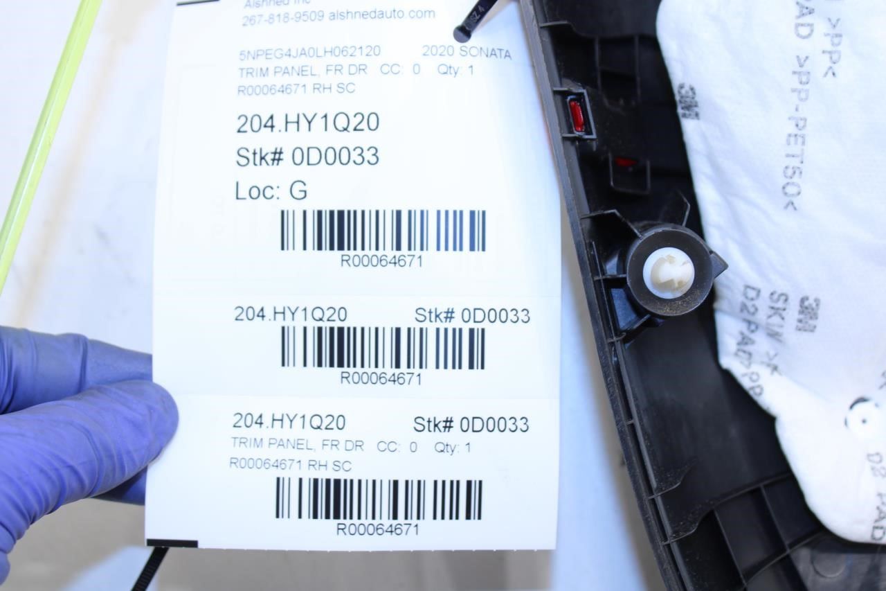 2020-22 Hyundai Sonata SE Front Right Passenger Door Trim Panel 82302-L0000-NNB - Alshned Auto Parts