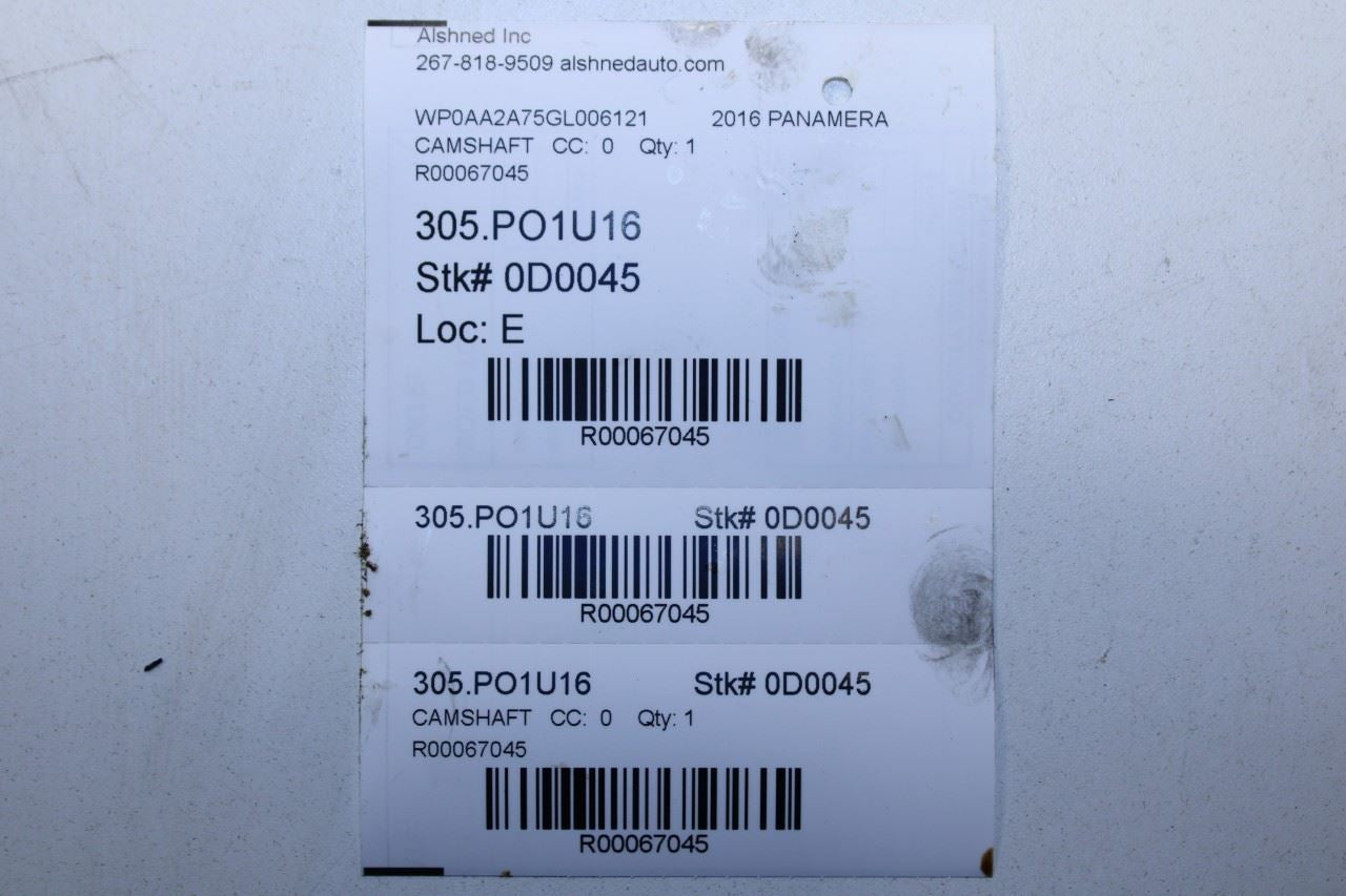 2011-2016 Porsche Panamera 4 3.6L Left Side Engine Intake and Exhaust Camshaft - Alshned Auto Parts