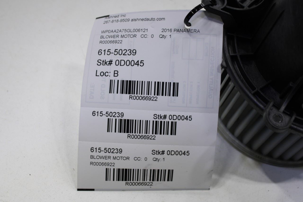 2010-2016 Porsche Panamera 4 3.6L HVAC AC Blower Fan Motor 970-573-922-02 OEM - Alshned Auto Parts