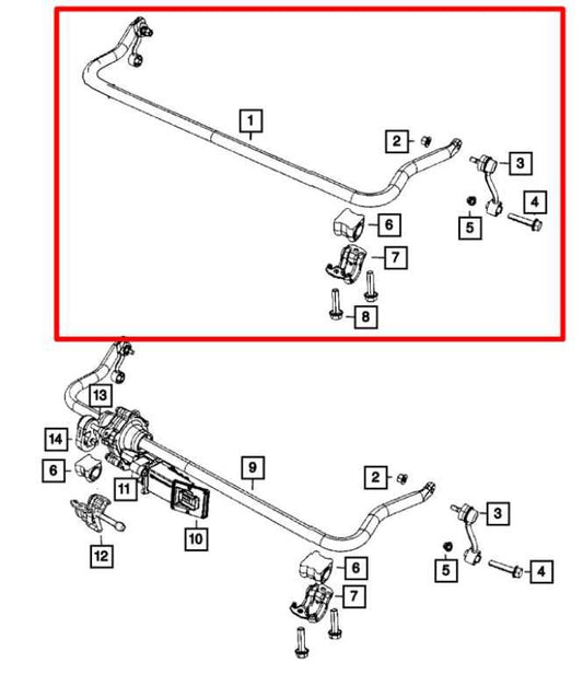 2007-18 Jeep Wrangler 4WD Front Stabilizer Sway Anti-Roll Bar w/ Link 52059971AC - Alshned Auto Parts