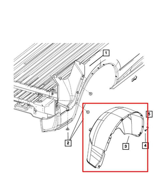 2012-2020 Ram 1500 Laramie Rear Right Side Fender Wheelhouse Liner Splash Shield - Alshned Auto Parts