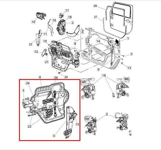 2011-2018 Jeep Wrangler FR LH Door Window Regulator w/ Carrier 68014949AA *ReaD* - Alshned Auto Parts