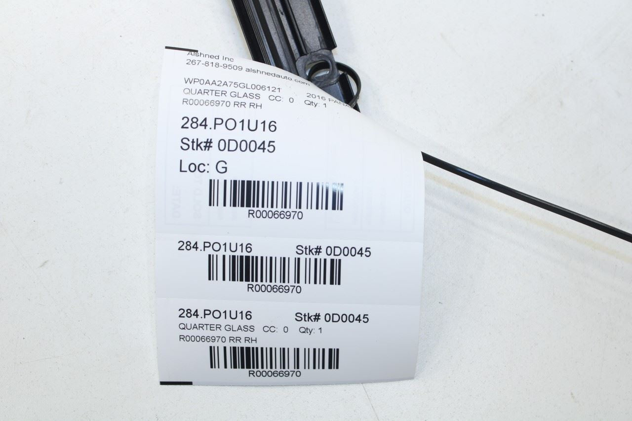 2011-2016 Porsche Panamera 4 Rear Right Door Quarter Window Glass 970-544-312-32 - Alshned Auto Parts