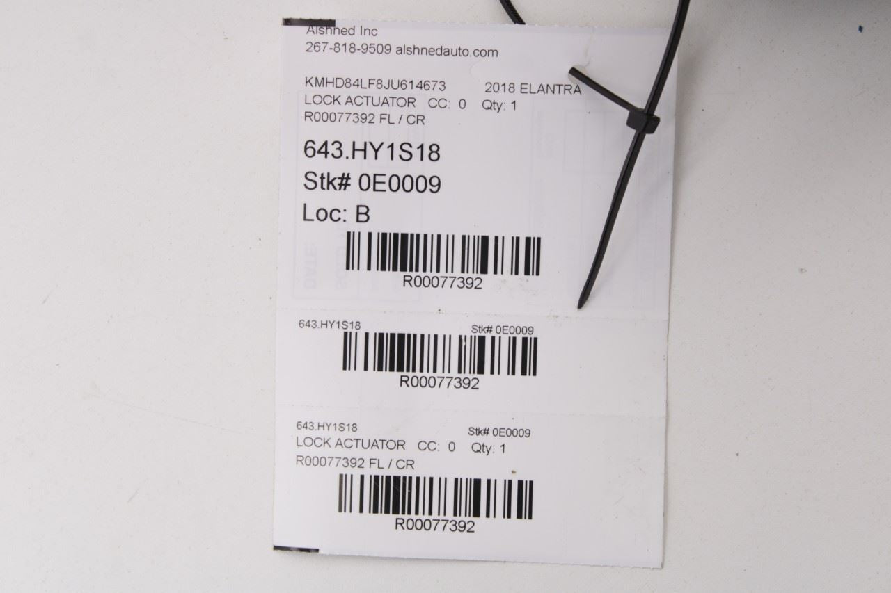 2017-20 Hyundai Elantra Value Edition Front Left Door Lock Latch Actuator *ReaD* - Alshned Auto Parts