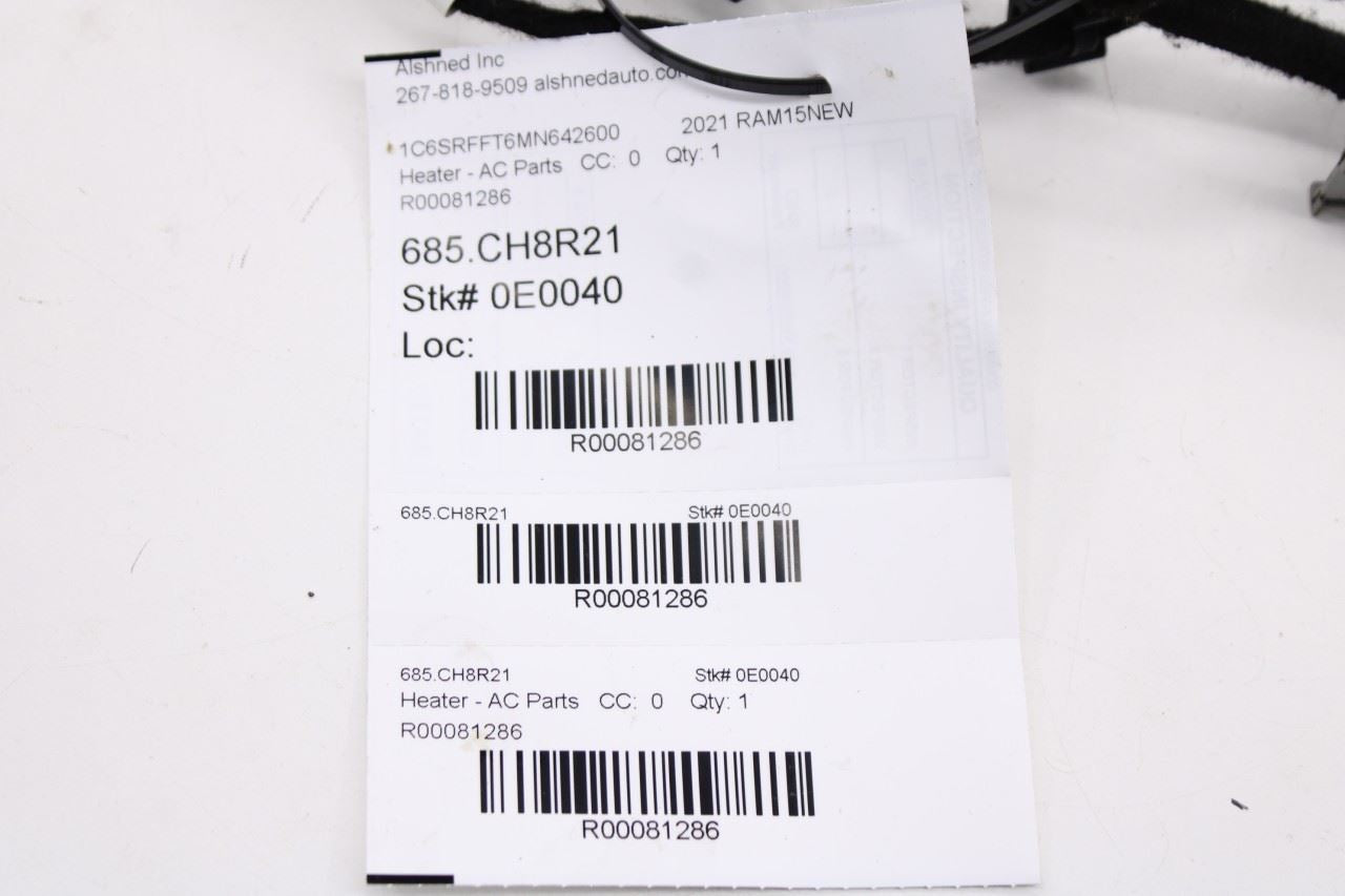 2019-2024 Ram 1500 Big Horn HVAC System Wire Harness with Blend Door Actuators - Alshned Auto Parts