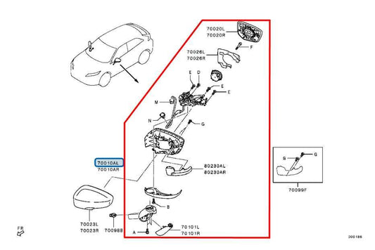 22-25 Mitsubishi Eclipse Cross ES 1.5L Driver Left Side Rear View Mirror *ReaD* - Alshned Auto Parts