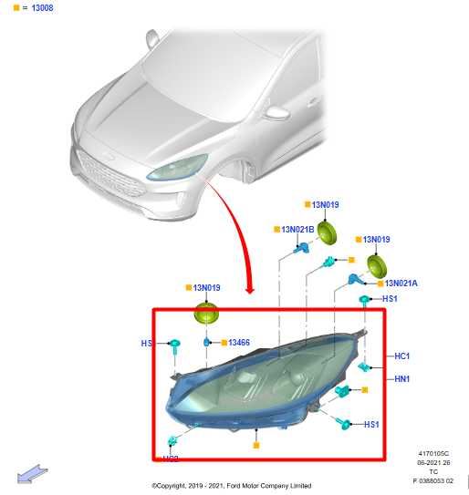 20-22 Ford Escape SEL Passenger Right Headlight Lamp LJ6B-13W029-BF *ReaD AS IS* - Alshned Auto Parts