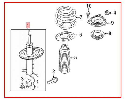 16-20 Nissan Pathfinder SV FWD Front Left Side Shock Strut Absorber E4303-9NF0A - Alshned Auto Parts
