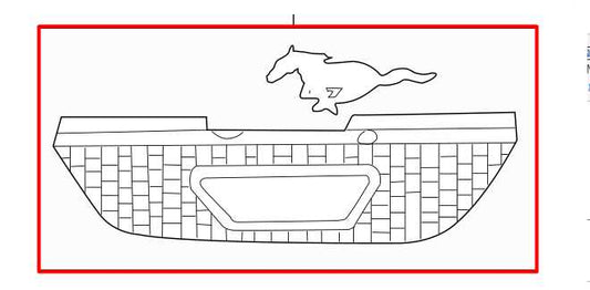 05-08 Ford Mustang V6 Front Upper Radiator Grille Panel w/ Emblem 6R3Z8200AA OEM - Alshned Auto Parts