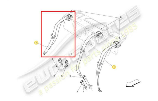 17-21 Maserati Ghibli 3.0L Rear Passenger Right Side 2nd Row Seat Belt Retractor - Alshned Auto Parts