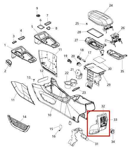 19-21 Jeep Cherokee Latitude RR Center Console Back Finish Panel w/ Air Vent - Alshned Auto Parts