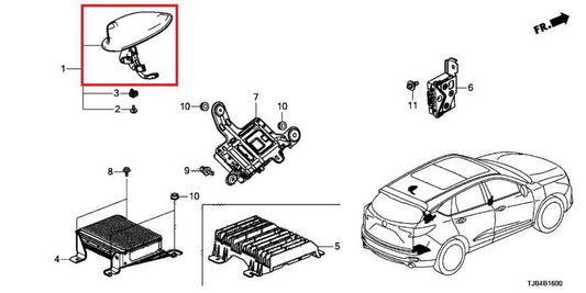 2019-21 Acura RDX SH-AWD Roof Exterior Shark Fin Radio Antenna 39150-TJB-A113-M1 - Alshned Auto Parts