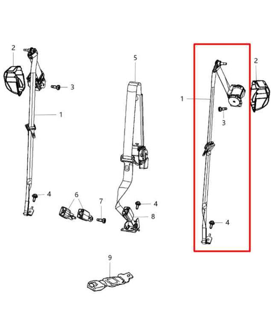 14-18 Jeep Grand Cherokee Limited 3.6L Rear Driver Left Side Seat Belt Retractor - Alshned Auto Parts