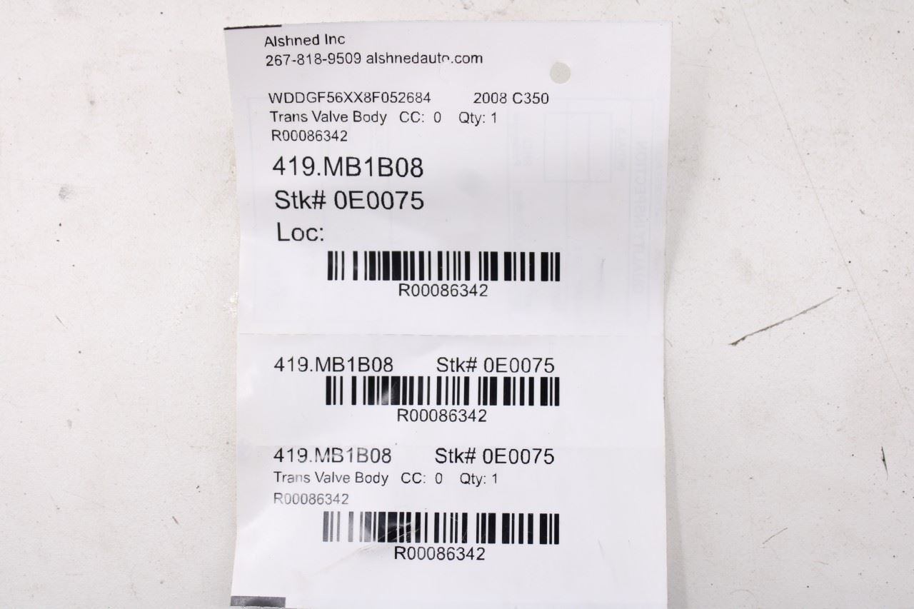 2008 Mercedes-Benz C350 Sport 3.5L RWD 7-Spd Auto Transmission Valve Body w/ Pan - Alshned Auto Parts