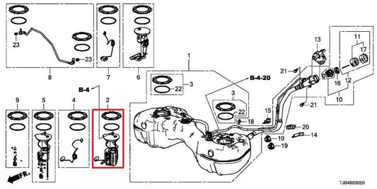 2019-2025 Acura RDX SH-AWD 2L In Tank Fuel Pump Assembly 17045-TJB-A04 OEM - Alshned Auto Parts