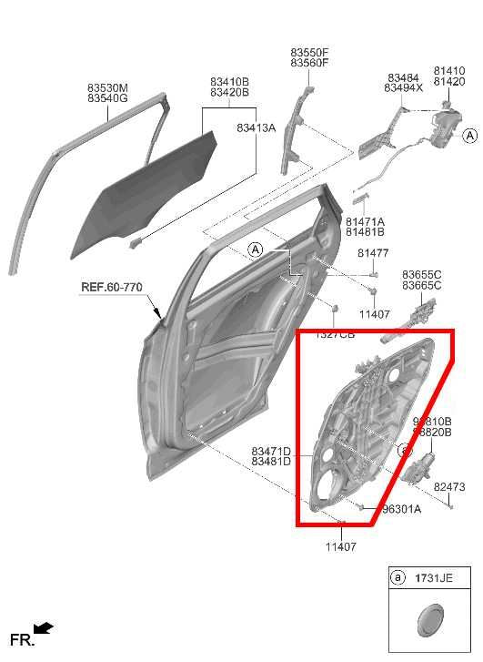 22-25 Hyundai Tucson SEL Rear Left Door Window Regulator w/ Carrier and Speaker - Alshned Auto Parts