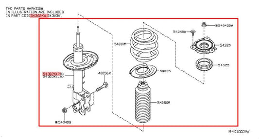 2014-20 Infiniti QX60 3.5L FWD Front Right Side Suspension Shock Strut Absorber - Alshned Auto Parts