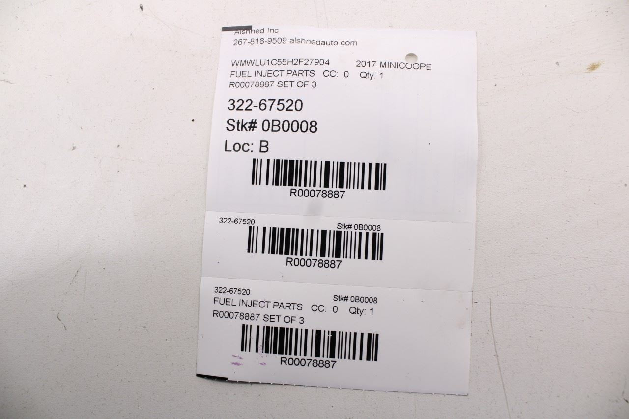 2016-2019 Mini Cooper Clubman Fuel Injector Set of 3 13538625396 OEM - Alshned Auto Parts