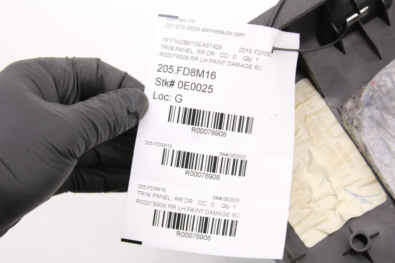 08-16 Ford F-250 Crew Cab Lariat Rear Left Side Door Trim Panel DC34-2627407-DA - Alshned Auto Parts