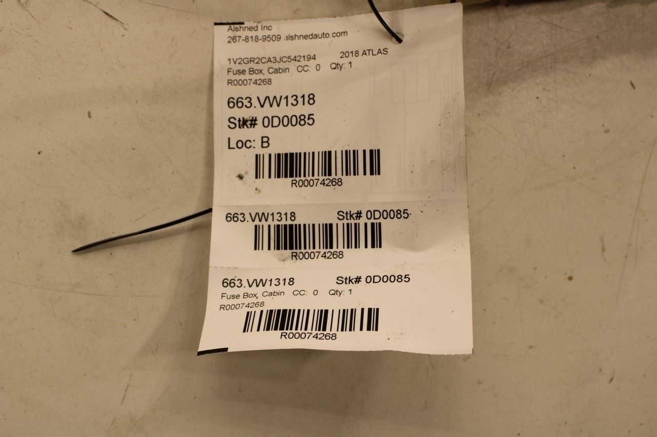 2018-23 Volkswagen Atlas S 3.6L Cabin Instrument Panel Fuse Relay Junction Block - Alshned Auto Parts