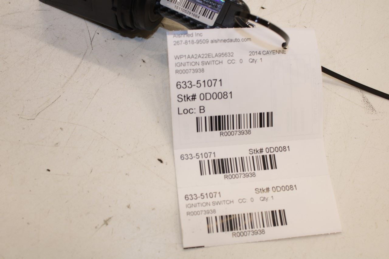 11-18 Porsche Cayenne Platinum 3.6L Engine Start Ignition Switch w/ Transmitter - Alshned Auto Parts